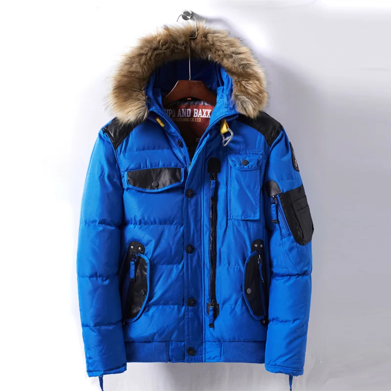 Зимняя куртка 2018 брендовая одежда натуральный мех высокое качество мужская