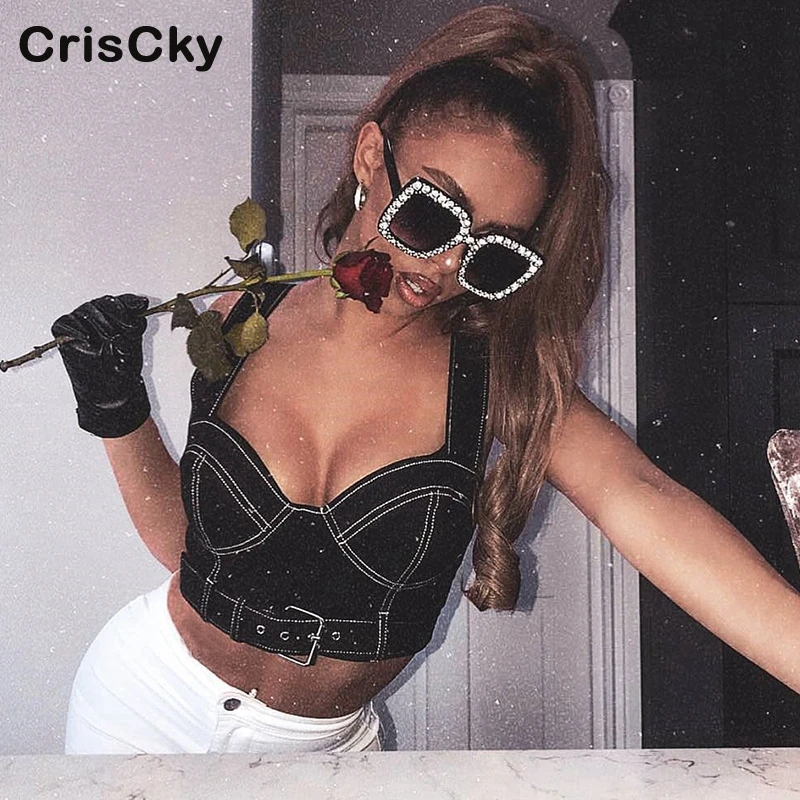 CRISCKY/Лидер продаж Летние пикантные топы для ночного клуба женские без рукавов с