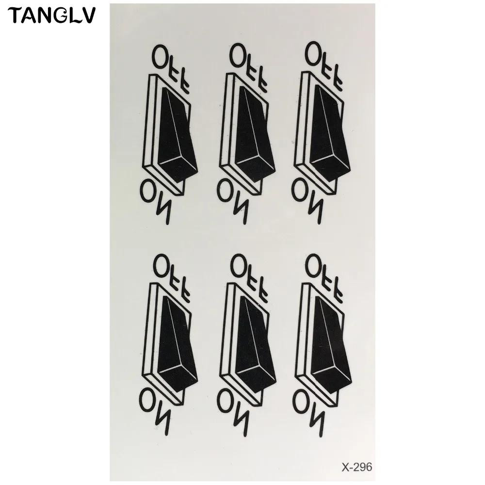 3D переводная вода ВКЛ-ВЫКЛ кнопка дизайн водонепроницаемый временный стикер