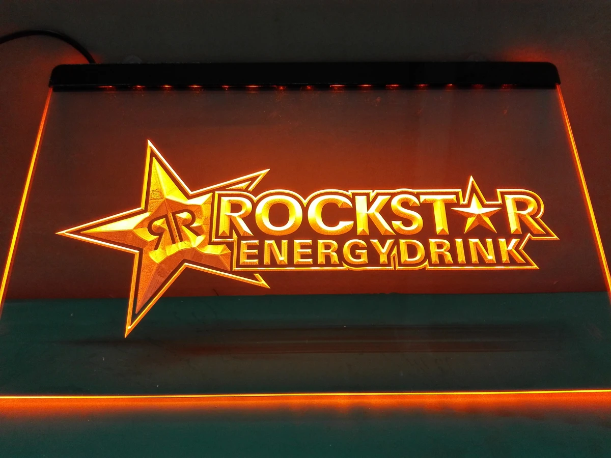 LE228 Rockstar энергетический напиток Пивной бар светодиодный неоновый