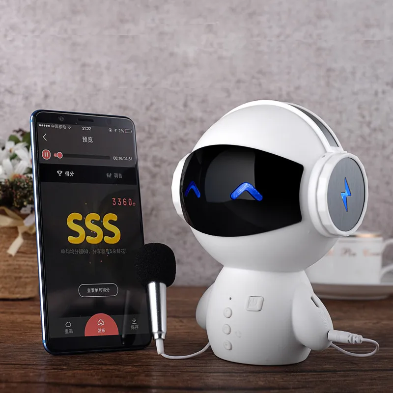 TCunPT Новый мини мультяшный робот Bluetooth динамик беспроводной с стерео Handsfree Power Bank