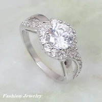 permanent light fashion jewelry womens ring white cubic zirconia silver color rings r324