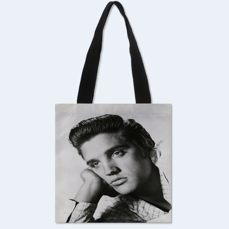 Холщовая Сумка-тоут с принтом Elvis Presley удобная женская сумка для покупок