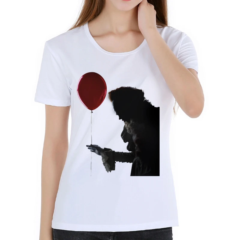 Новейший стиль женская футболка в стиле фильма Stephen King's It Pennywise топы футболки