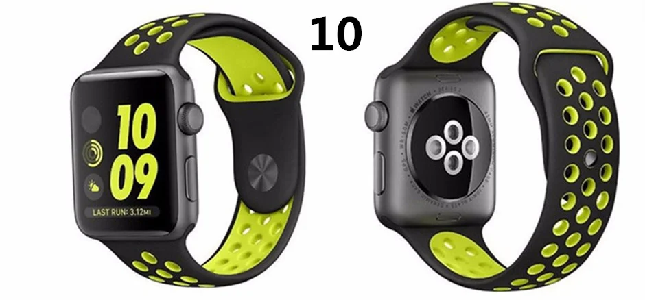 Дышащий силиконовый спортивный ремешок для Apple Watch 5 4 3 2 1 42 мм 38 мм резиновый ремешок для Nike+ Iwatch 5 4 3 40 мм 44 мм