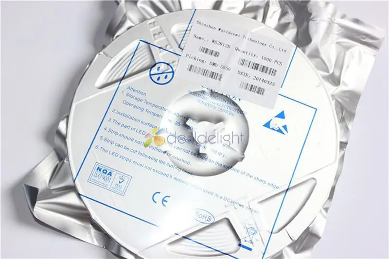 1000 шт. DC5V WS2812B 4 контакта 5050 SMD со встроенным WS2811 IC Индивидуально адресуемый