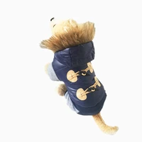 lovely dark blue corn button cotton hooded pet dogs winter coat free shipping by cpam dogs clothing