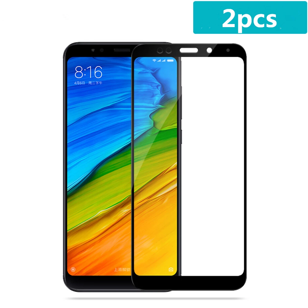 2 шт. Стекло для Xiaomi Redmi 5 плюс закаленное 2.5D полное покрытие Note экран протектор