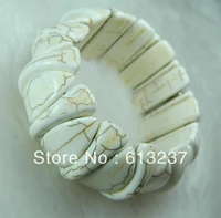 hot new fashion style diy 10 24mm 8 27mm white turkey calaite stone jewellery bracelet 7 5 my4674