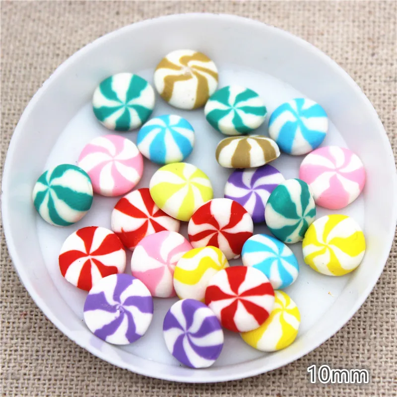 

20pcs Kawaii Clay Imitation Alps Candy Miniature Food Art Supply Flatback Cabochon DIY Decorative Craft Scrapbooking,10mm