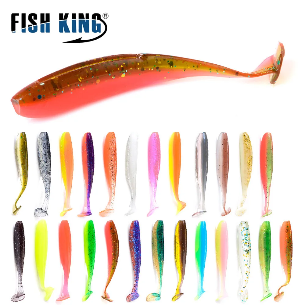 FISH KING приманка для рыбной ловли Мягкая приманки 75 мм 100 силиконовые двухцветные