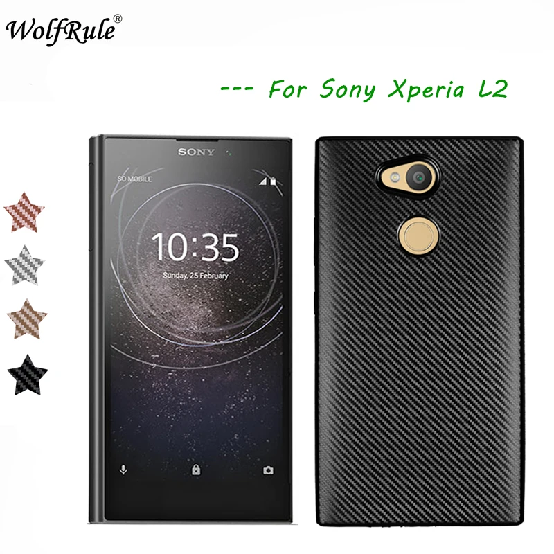 Чехол WolfRule для Sony Xperia L2 Роскошный чехол с полной защитой из углеродного волокна