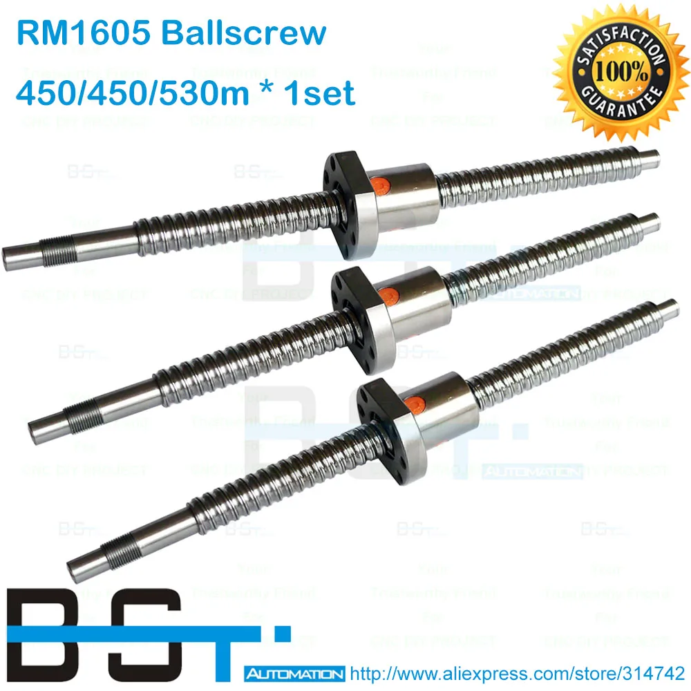 Новый комплект 1605 шариковых винтов BSTMOTION L450/450/мм c7 + 3 шт. винтовых гайки SFU1605 для