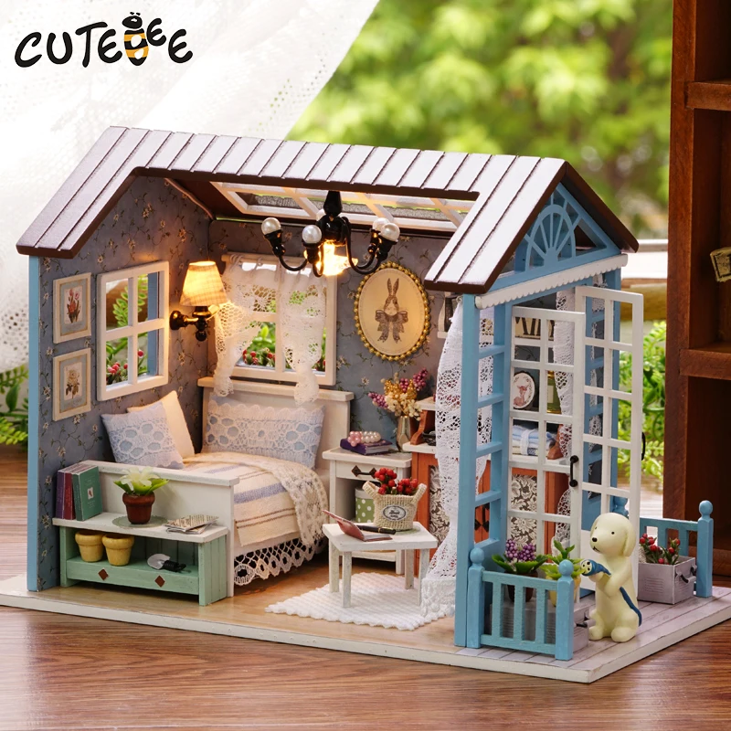 Кукольный дом CUTEBEE Миниатюрный сделай сам с деревянная мебель для дома игрушками