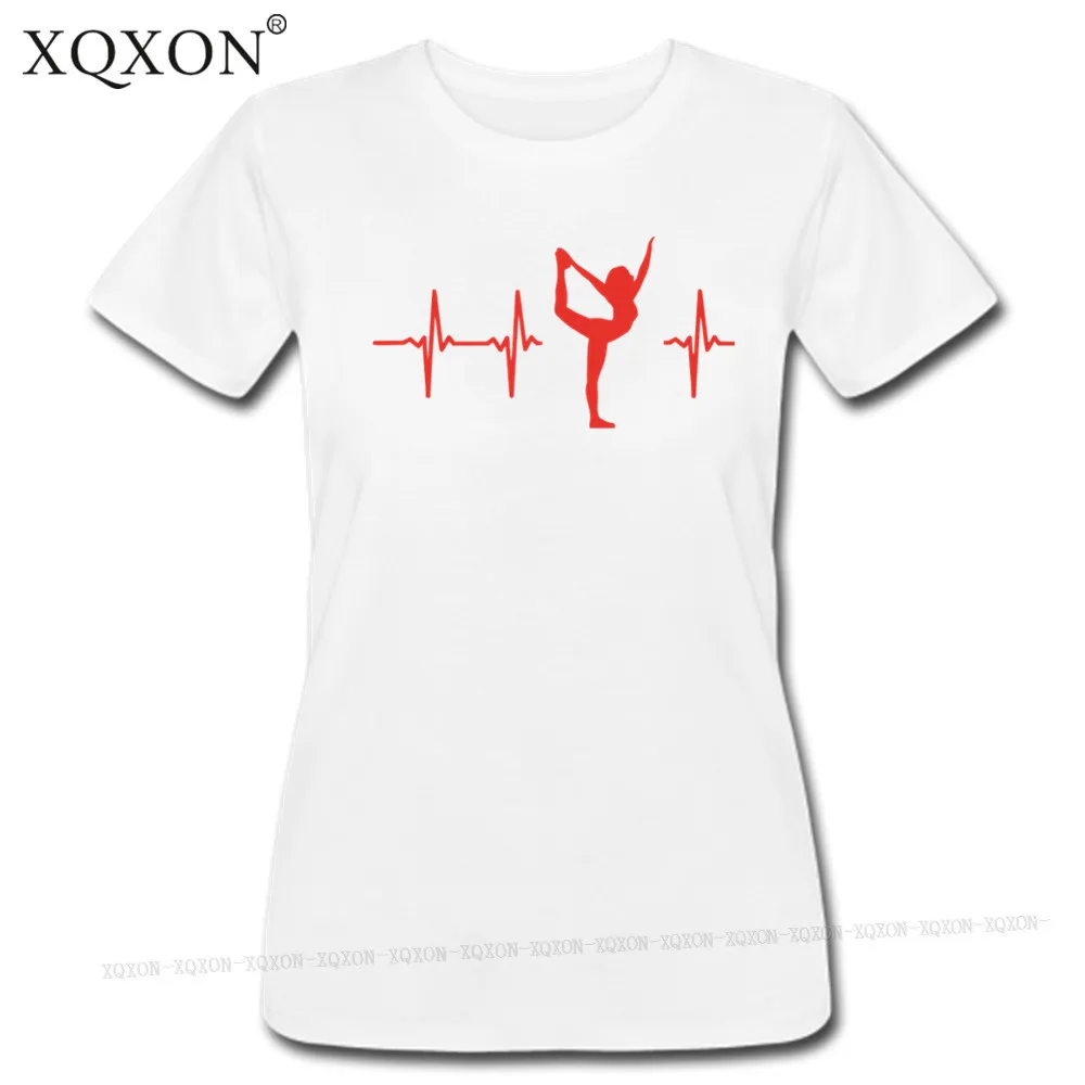 XQXON Повседневная летняя футболка с принтом My heart beats для балета коротким рукавом