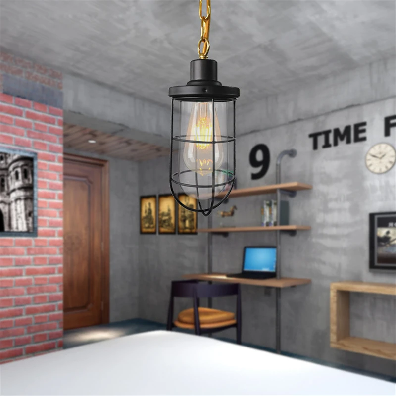 Creative Bullet Style Glass Hanging Lamp Vintage Simple E27 Home Decor Pendant Light For Dinning Room Kitchen Planetarium Hotel | Лампы и