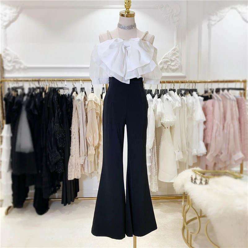 HIGH STREET Новый Стильный дизайнерский костюм 2020 комплект женская блузка с бантом и