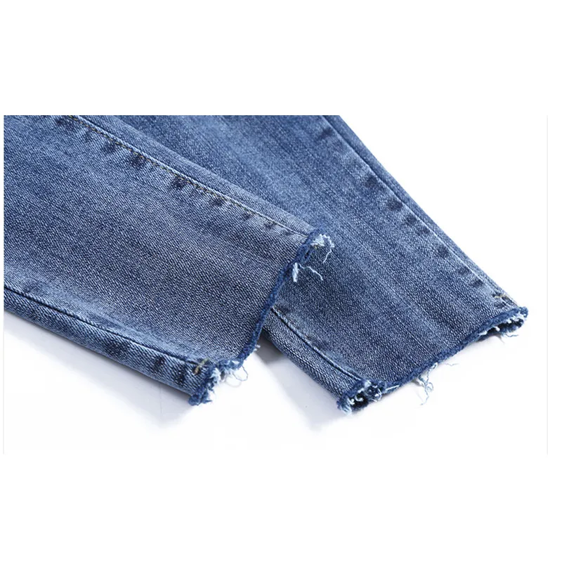 

JUJULAND New Arrival Whole sale Woman Denim Pencil Pants Stretch Jeans High Waist Pants Women High Waist Jeans Puse Size 1866