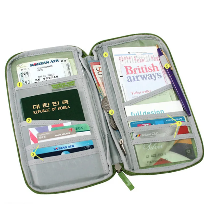 Organ real pickup pack passpport RFID Большой Вместительный длинный держатель для кредитных карт