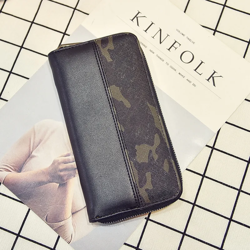 Новый камуфляж печати Стиль Для мужчин кошелек из мягкой кожи для кошельки