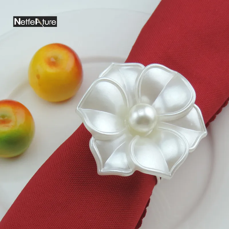 

4PCS/LOT Camellia Flower Napkin Rings Serviette Holder Napkin Buckles For Wedding Party Hotel Banquet Table Decoration Favors