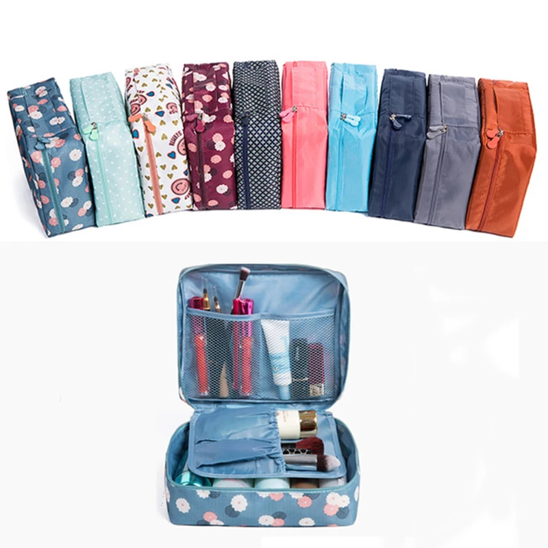 Женская нейлоновая косметичка на молнии для макияжа путешествий|cosmetic bag|womens travel