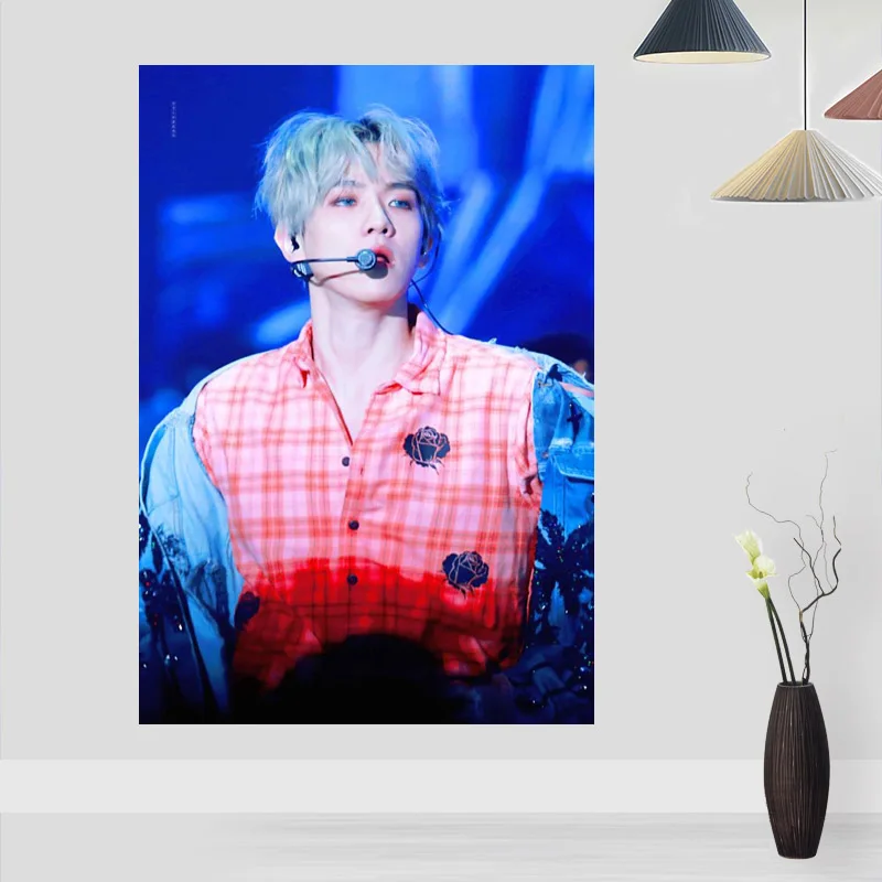 Modern Picture BAEK HYUN Poster Paintings For Living Room Wall Art Silk Fabric Cloth Decoration Children Gift | Дом и сад