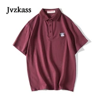 jvzkass polo shirt female cute short sleeved small fresh version of the loose student harajuku half sleeved female z194