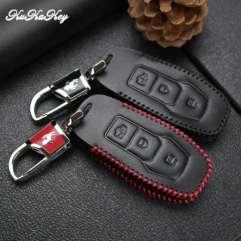 Kukakey кожаный чехол для ключей автомобиля брелок аксессуары Ford aurus EcoBoost Explorer 2012 2014