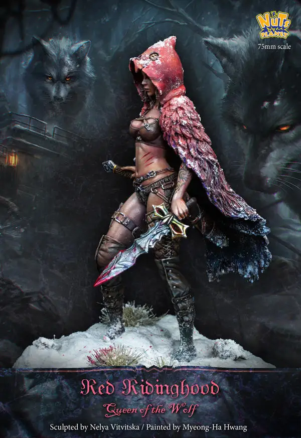 [Loong Way Miniatures] ореховая планета красная шапочка 75 мм миниатюрная смола|Аксессуары