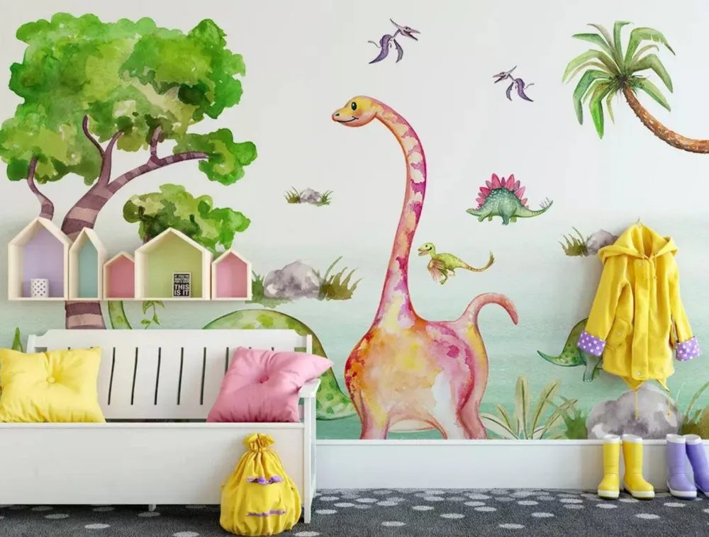 

[Self-Adhesive] 3D Dinosaur Forest Cartoon 5 Wall Paper mural Wall Print Decal Wall Murals