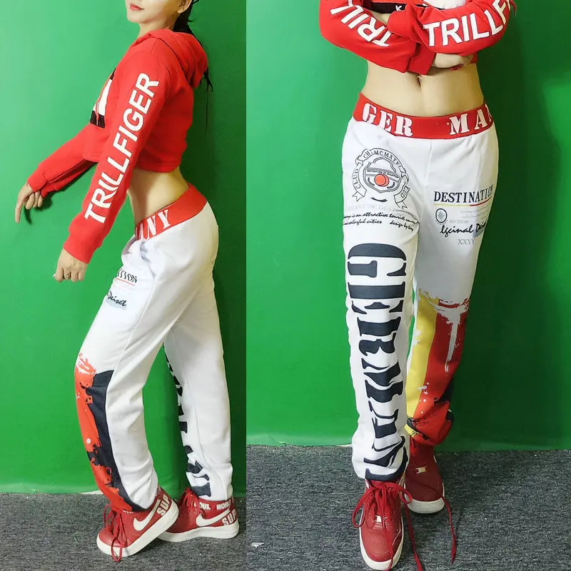 Модель 2019 года модный брючный костюм с рисунком каракули для удобного отдыха