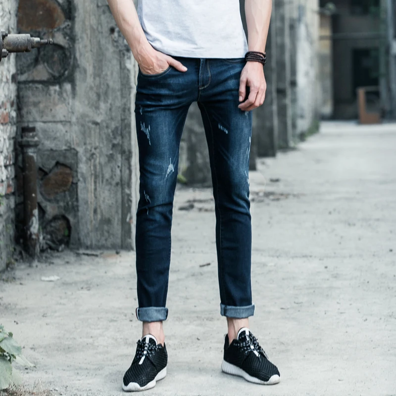 Men Jeans Design Biker Strech Casual Jean For Hight Quality Cotton Male Long Trousers 32 33 34 36 38 | Мужская одежда