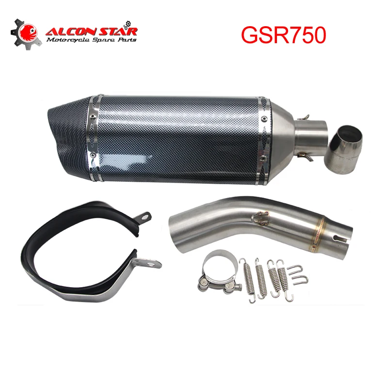 Выхлопная труба Alconstar GSR750 GSR 750 для мотоцикла среднее звено выхлопная без застежки