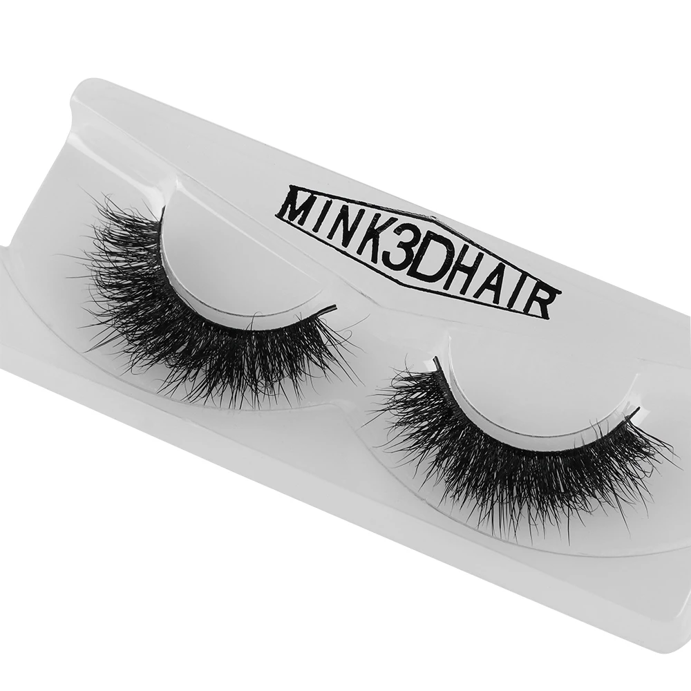 1pair Real Black 3D Mink Hair Bushy Cross False Eyelashes Beauty Wispy Flutter Lashes Handmade Woman's Fashion | Красота и