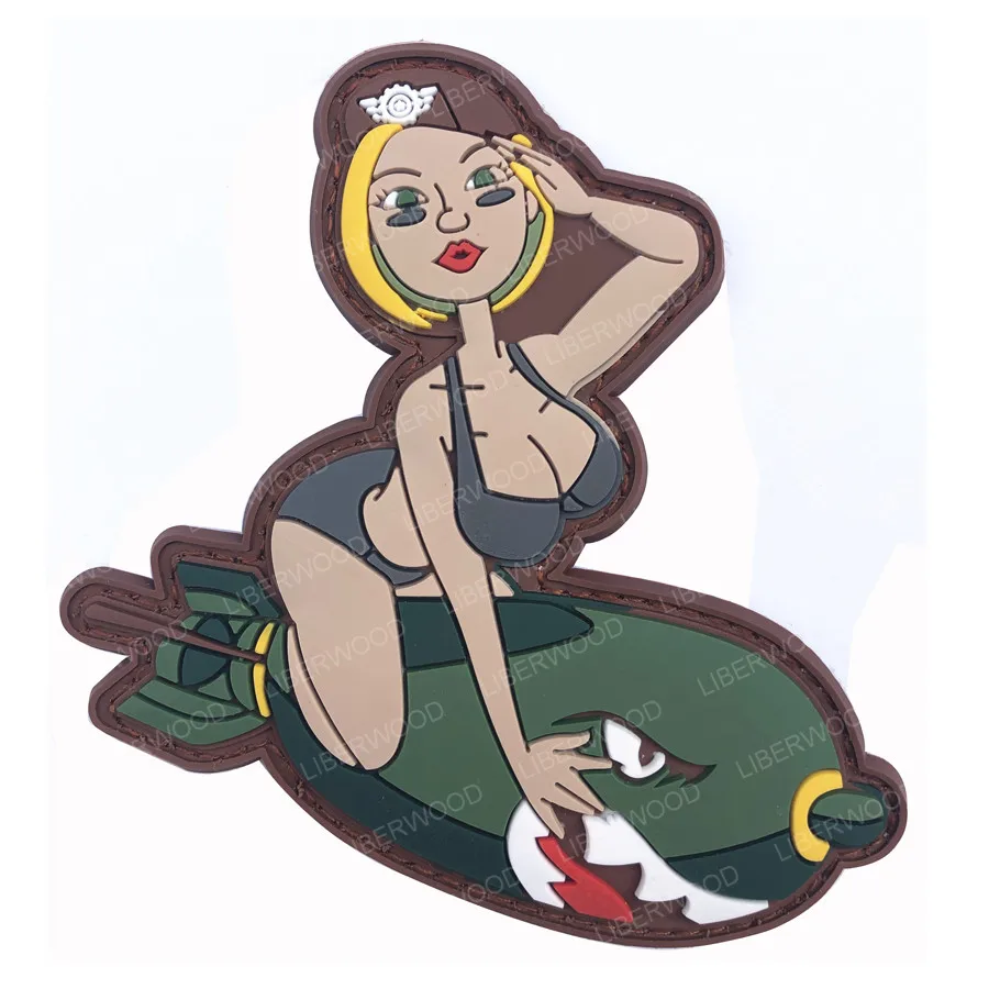 6 Тактический сексуальный специальный Ops Skyler Pinup Pin Up ARMED Girl WW 2 стиль бомба снайперский пистолет 3D ПВХ резиновый, для боевого духа нашивка, значок, аппликация - Цвет: 6