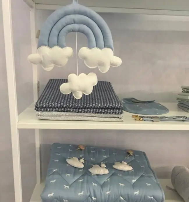 Style 1 Blue Милый детский мобильный хлопковый шатер с Луной и звездой, Настенный декор, игрушки в скандинавском стиле, декор для детской комнаты, реквизит для фотосессии, декор для детской спальни - Цвет: Style 1 Blue