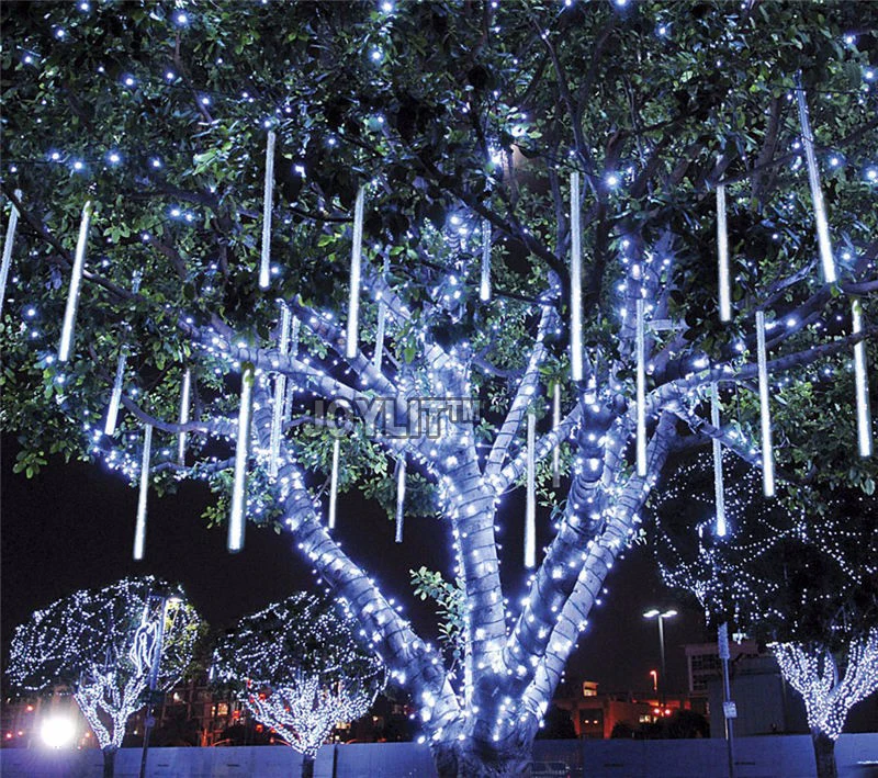 

8PCS/SET AC100-240V Christmas Decoration 11.02inch 20CM Meteor Tube LED Meteor Shower Rain Tubess Wedding Party Garden Light