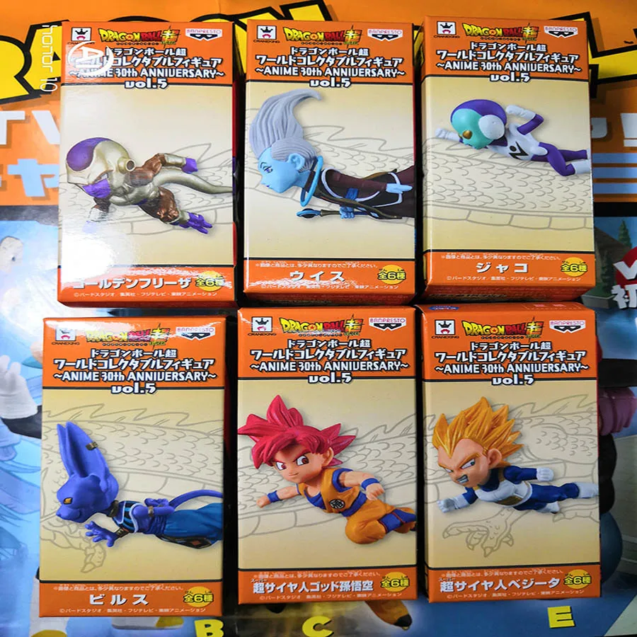 8X5 см 6 стилей Dragon Ball Z Goku Vegeta Birus Fliesa King WCF фигурка &quotDragon Ball&quot игрушка для мальчиков