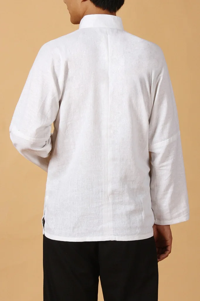 Шанхай история Мужская льняная рубашка с длинным рукавом Китайская традиционная