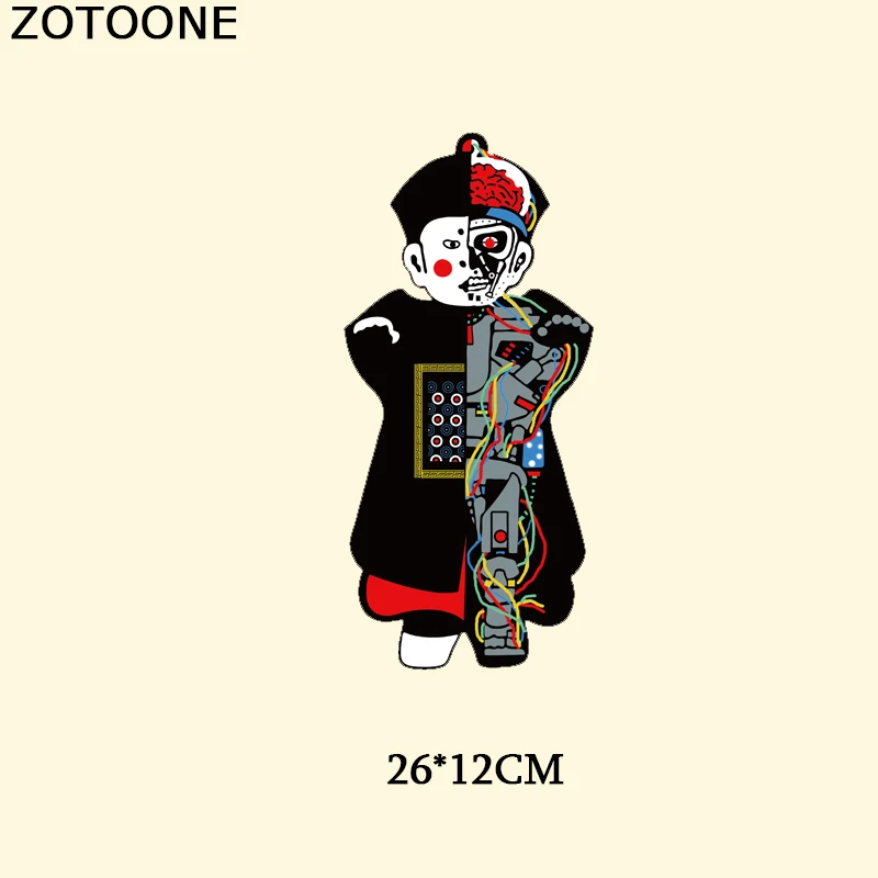 ZOTOONE китайский Стиль зомби патч для роботов вышивка переноса утюгом черепа