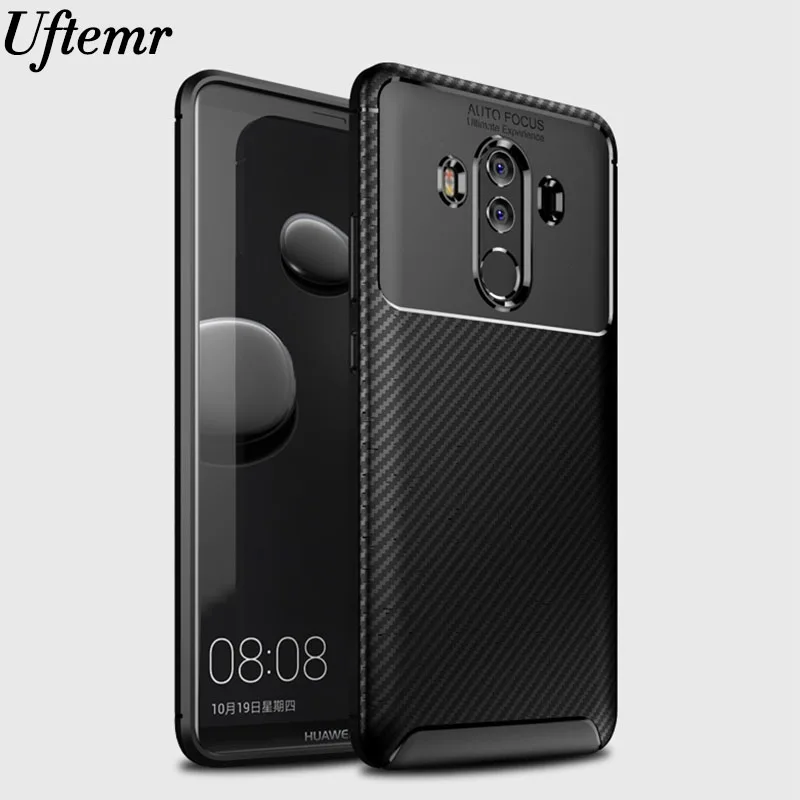 Uftemr чехол для телефона huawei mate 10 Pro из углеродного волокна матовый противоударный Мягкий ТПУ силиконовый чехол-накладка для mate 10 противоударный чехол