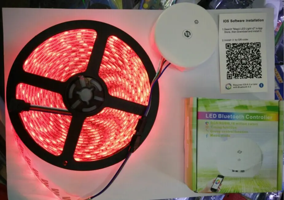 5 м/рулон 300 светодиодов RGBW/RGB SMD 5050 Гибкая Водонепроницаемая (IP65 67) светодиодный IP20 Светодиодная лента с НЛО Bluetooth контроллером музыка DIY светодиодный комплект