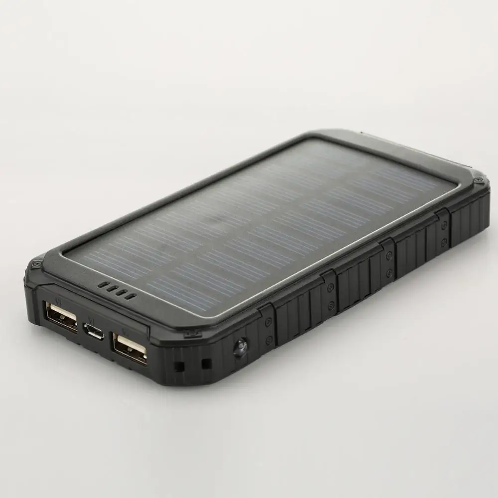 10000 mAh Солнечное Мощность банка 200 г Dual USB Портативный 18650 зарядное устройство для