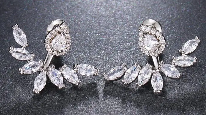 white gold Emmaya брендовые Модные Простые AAA кубический циркон многоцветные уникальные оригинальные серьги для женщин Свадебные дорожные ювелирные изделия подарок - Окраска металла: white gold
