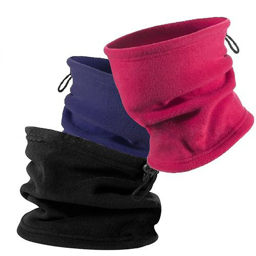 

3-IN-1 Fleece Neck Warmer Snood Scarf Hat Unisex Ski Wear - Blue