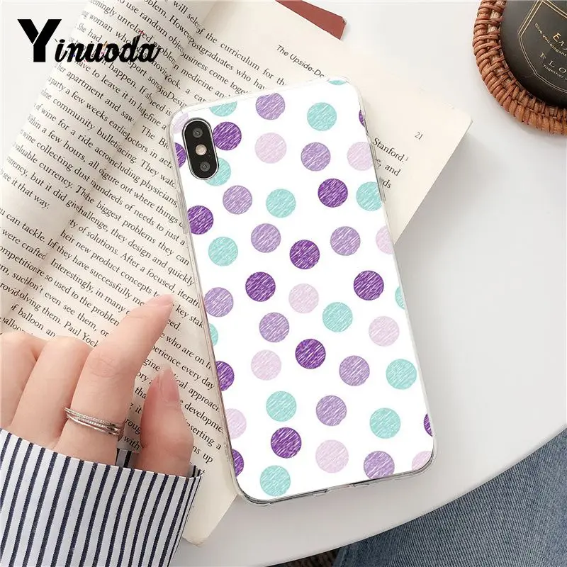 Yinuoda мягкий прозрачный чехол для телефона в горошек iPhone X XS MAX 6 6s 7 7plus 8 8Plus 5 5S SE XR Fundas