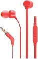 JBL T110 наушники плотно прилегающие к уху, динамический спортивные музыкой чистый Hi-Fi глубокий бас стерео звук гарнитура 1-кнопочный пульт дистанционного управления с микрофоном - Цвет: Красный