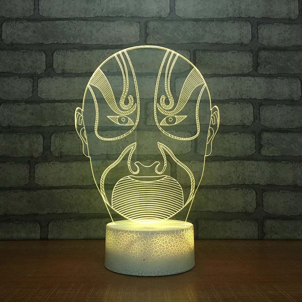 Пекинская опера LED ночник 7 цветов Изменение Настольная лампа фигурки для