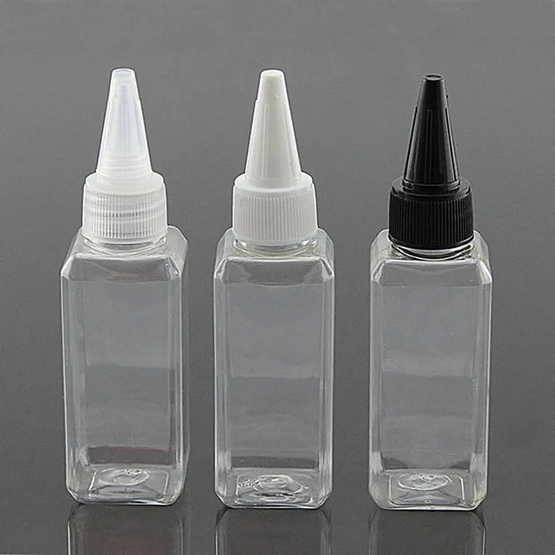 

50ml X 50 square transparent empty plastic bottles with cover , Food material plastic containers for jam , cosmetics packaging